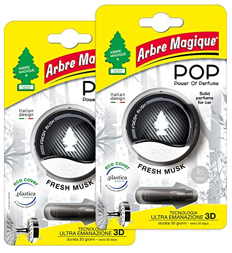 Arbre Magique POP, parfum auto solide, frais et doux, durée 30 jours, design italien, lot de 2 pièces