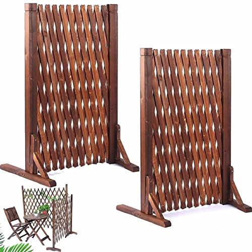2PCS Staket Trä - Stängselskydd, Expanderbar Utomhusklättringskruka, Inredningsdekorativt Privatstaket, Husdjurstaket I Trä (Size : 160 * 80cm)