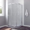 Viertelkreis Duschkabine Runddusche 90x90cm mit Schiebetüren Eckeinstieg Duschabtrennung Duschwand Dusche Radius 55cm aus 6mm ESG Glas Höhe 185cm Klarglas matt silber Viertelkreisdusche Vollrahmen