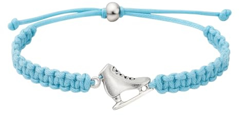 Sportybella Figure Skating Rope Bracelet - Skate Charm - Light Blue