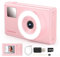 Appareil Photo Numérique Compact avec Carte 64GB, Cadeau pour Garçons, Filles et Adolescents, 4K Appareil Photo Enfant 48MP HD, 16X Digital Zoom, avec Lumière d'appoint