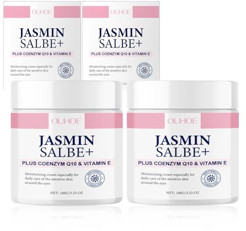 Crema Contorno Occhi 2 Pezzi, Contorno Occhi Antirughe con Collagene, Contorno Occhi Occhiaie, Unguento al Gelsomino, Riduce Borse e Linee Sottili, Crema Sotto Gli Occhi Per Uomini E Donne