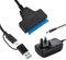 YANGUN USB 3.0 toSATA Cable Adapter, SATAto USB3.0 22 Pin for 2.5 / 3.5 SATA Hard Drives and SSDs, USB 3.0 to SATA Adapter Cable for Windows and Mac, Plug and Play with LED Indicator
