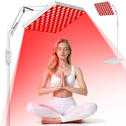 SUXIO Red Light Therapy for Face & Body, 165 Red LED Therapy Lamp, Red Light Therapy Panel with Remote, Deep 660nm - 820nm Near Infrared Light Therapy for Body