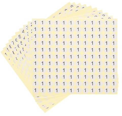 PATIKIL 10 Hojas Pegatinas Numéricas Set, Número 1-10 Etiqueta Adhesiva Calcomanía Redonda Impermeable para Inventario Organización Almacenamiento Hogar Oficina DIY Manualidad, 1320pcs
