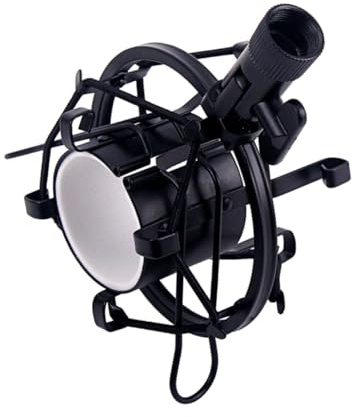 SUPVOX Soporte Metálico Antichoque para Micrófono Condensador Clip Suspensión Resistente Montaje para Estudio y Grabación Color Negro Modelo