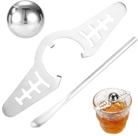 Juego de Bolas Refrigerantes para Espresso, Acero Inoxidable Bolas Congeladas Espresso con Soporte y Cuchara Café Kit Refrigerador de Café Reutilizable para Cócteles Caseros y Whisky