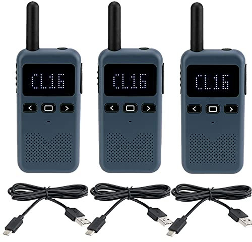 Retevis RB619 Funkgerät Wiederaufladbar 1650mAh, Tragbares Walkie Talkie Mini PMR446, Diodenanzeige, VOX Squelch, USB C, Einzelhandel Walkie Talkie Professional für Familie (3 Stück, Marineblau)