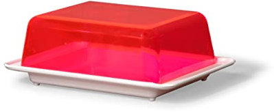 Kimmel Beurrier en plastique, blanc/rouge transparent