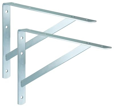 Staffa per carichi pesanti ALPENSTAHL | 2 pezzi - supporto da parete | Atena | Profondità 500 mm | Carrello per carichi pesanti zincato - grigio | Capacità di carico 300 kg | Portaripiano