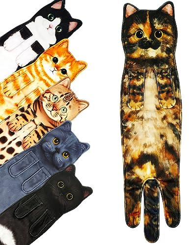 Regali Divertenti Gatto Asciugamani,Casa e Cucina Bagno Decorazioni Asciugamano,Oggetti Per La Casa,Gatto Gadget Utili,Originali Idee Regalo,Compleanno Regali Per Donna/Mamma/Amanti Dei Gatti