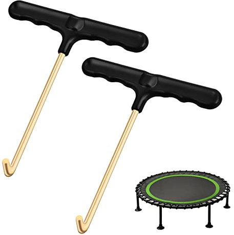 Pinsheng 2 Stück Trampolin Werkzeuge - Metall Federzug T-Haken, Federspanner, Feder Hook Zelthering Abzieher für Jumping