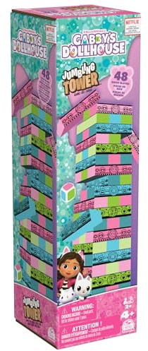 Spin Master Games Gabby's Dollhouse Wackelturm-Stapelspiel zur beliebten Serie auf Netflix, für Kinder ab 4 Jahren