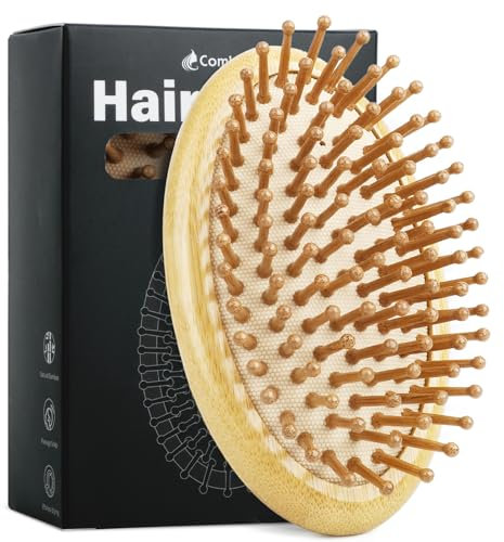 Combetter Natürliche Bambus-Haarbürste (ohne Griff), massierende Kopfhaut, Entwirrungsbürste für Frauen, Männer und Kinder, umweltfreundliches natürliches Holz für alle Haartypen