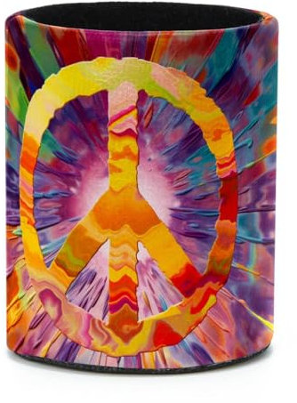 Make-up-Pinselhalter, Bleistiftbecher, Stiftebecher, abstraktes Peace-Logo, Batikfärbung, Schreibtisch-Stifthalter