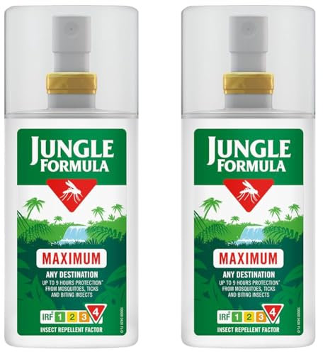 Jungle Formula Maximum Insect Repellent 90ml - Maximum Strength Repellent Spray for Mosquitoes, Biting Insects and Ticks - Up to 9 Hours Protection for Any Destination incl. Tropics - with DEET