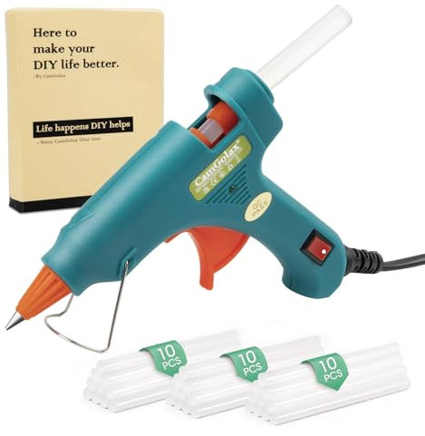 Pistola Silicona Caliente, Pistola Silicona con 30 Barras de Pegamento Caliente 7mm, Pistola de Silicona Caliente para manualidades, Pistola Silicona Mini para Proyectos de Reparaciones