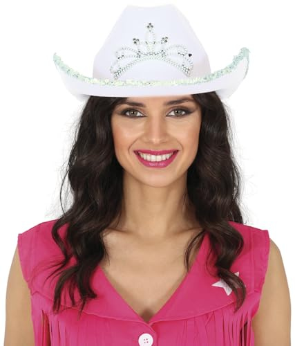FIESTAS GUIRCA | Sombrero Cowboy de Fieltro (Talla Única) - Accesorio para Disfraz de Vaquera del Viejo Oeste - Ideal para Despedidas de Soltera y Fiestas Temáticas - Mujer Adulta