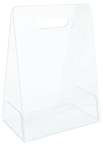 Vase de sac à main en acrylique - panier de fleurs transparente et boîte à fleurs avec poignée | Rangement transparent élégant pour les fleurs, cadeaux, décor de fête, bouquets de mariée, salon et déc