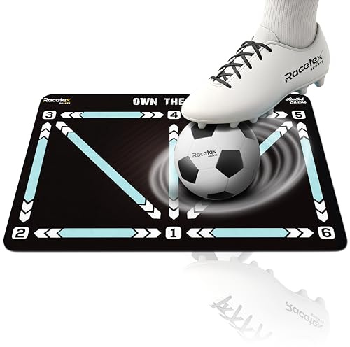 Tapis d’entraînement foot enfants 90x60 cm – tapis foot antidérapant et durable – tapis d’entrainement football pour entraînement indoor – améliorer le contrôle du ballon & la technique