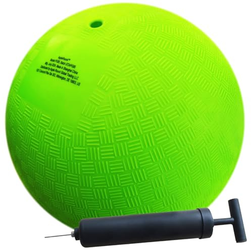 AppleRound 25,4 cm Spielplatzball mit Luftpumpe - Dodgeball, Handball, Kickball für Lager und Schulen, Grün