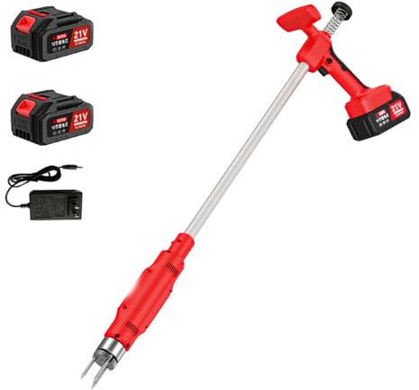 SHUGUANG Desmalezadora Eléctrica Inalámbrico, Extractor de malezas con batería y 3 Garras de Acero, Herramienta Deshierbe de Acero Inoxidable, para Dientes de León, Césped y Hierbas del Jardín