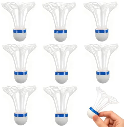 GXGM 8 Pezzi Volani da Badminton Antivento, Palline da Badminton Antivento con Doppia Testa in Sughero per attività All'aperto e al Coperto, Il Tempo Libero per Allenamento e Giochi