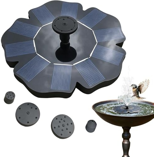 Fuente Solar Para Bebedero De Aves,Bomba Flotante En Forma Flor, Fuente De Agua, Flujo - Para Jardín, Estanque De Villa, Patio Trasero Exterior