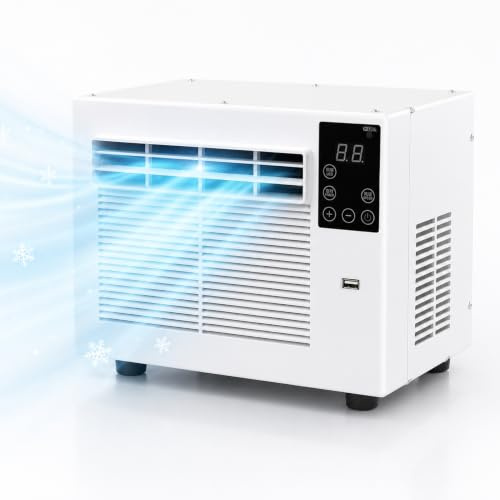 Huachorial Aire Acondicionado Portátil con Compresor y Enfriamiento Rápido, Silencioso 45dB, Deshumidificador y Temporizador 1-12h, Control Remoto, Bajo Consumo 280W, Ideal para Dormitorio y Cocina