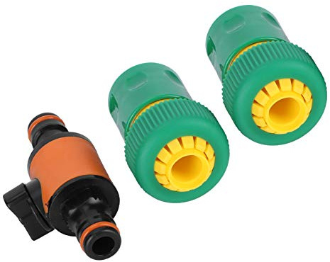 HUSHUI Conectores Rápidos para Manguera de Jardín, Juego de 3 Piezas con Válvula de Bola de Encendido/apagado para Uso en Agricultura y Césped, Plástico ABS Duradero, 8,5x4,1 Cm (1 válvula de bola +