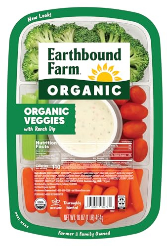 Earthbound Farm Organic Vegetable Tray with Ranch Dip 16oz