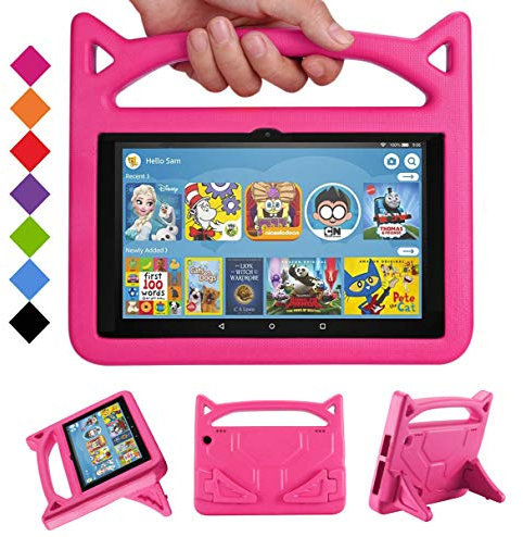Fire HD 8 tablet Case,All-New Fire HD 8 Plus Tablet Case for Kids (12th/10th Generation,2024/2022/2020 Release),DJ&RPPQ Light Weight Shock Proof Handle Friendly Stand Kids Proof Protective Cover-Pink