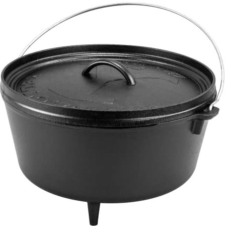 Lodge Yellowstone Deep Camp Dutch Oven Power Y Deckel, 30,5 cm, Schwarz