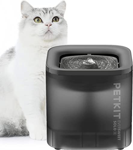 PETKIT CYBERTAIL Fontaine à Eau pour Chats, avec Pompe à Eau sans Fil, Moins de 25dB, Filtre 3.0, Equipé de Lumières LED, Capacité de 1,8L pour Chats Chiens et D’Autres Animaux de Compagnie (Gris)