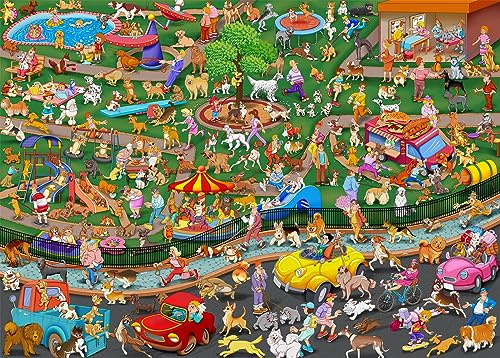 HUADADA The Dog Party Jigsaw Puzzles for Adults 1000 Piece Fun Dogs Park Jigsaws 1000 Pieces for Adults Gifts