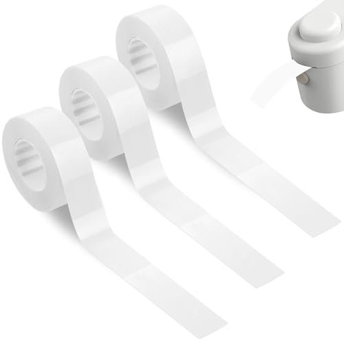 3 Stück Etikettenband geeignet für Makeid,Etikettenband geeignet für Supvan,Wasserdicht Anpassen Klebeetiketten,Rollen Thermo-Etikettenband für Drucken von Barcodes,Namen,Daten,Preisen(weiß/16mm*4m)