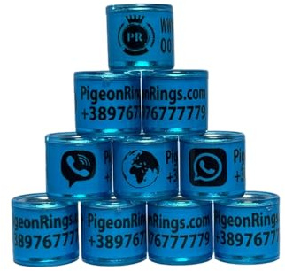 Generic Aluminium and Plastic Pigeon Rings Personalized Pigeon Bands Birds Foot Ring Pigeon Leg Band Parrot Conure 7mm and 8mm (8.0mm, Yellow)
