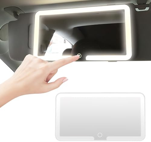 Auto LED Kosmetikspiegel Sonnenblende Spiegel, Universal Schminkspiegel mit Licht, 3 Lichtmodi Auto-Sonnenblende Kosmetikspiegel Deko, Beleuchteter Spiegel USB Aufladbar Autospiegel Beleuchtung
