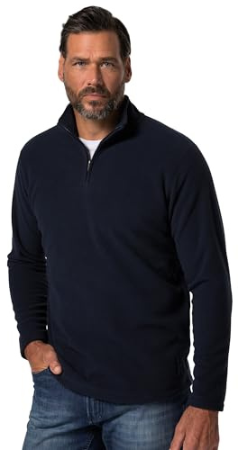 JP 1880, män, stora storlekar, troyer, fleece, ståkrage, dragkedja, blå, 7XL