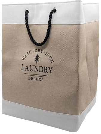 CIANGHENATO Cesto Portabiancheria Panni Sporchi 90 Litri Salvaspazio Cotone Lavabile Resistente Con Manici Per Bagno Camera Da Letto Lavanderia Cesta Porta Biancheria Sporca Giocattoli Vestiti Oggetti