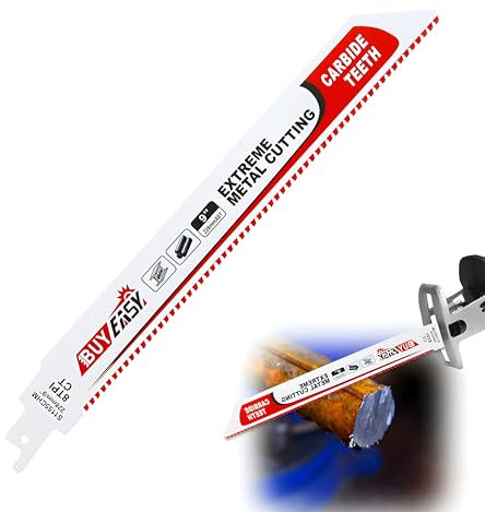 Lame de scie sabre en carbure pour métaux épais, fonte et acier allié, 228 mm, accessoire Sawzall 8TPI, accessoire de scie alternative S1155CHM