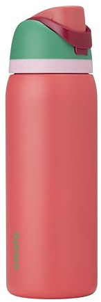 Owala FreeSip Insulated Stainless Steel Water Bottle with Straw for Sports, Travel, and School BPA-Free Sports Water Bottle, 32 oz, Strawberry Fields