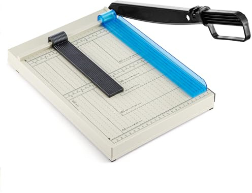 A4 Paper Cutter Trimmer – 12 Inch Guillotine Style Paper Cutting Machine with Safety Guard Precision Trimmer Scrapbooking Tool for A4 Sheets Photos Craft Paper Label and Cardstock White