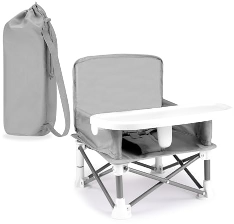 MFSLOVE Tragbare Sitzerhöhung mit Futterschale für Babys Booster Stuhl für 6 Monate bis 3 Jahre Kompakter Faltbarer Sitzerhöhung Babystuhl Reisestuhl