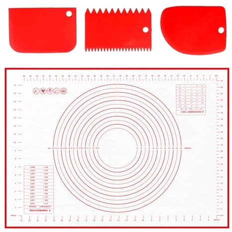 Alyvisun Spianatoia per Impastare Silicone, 70 x 50 cm Tappetini Stendipasta Antiscivolo Tappetino Silicone Riutilizzabile Cucina Accessori Per Biscotti, Impasti, Pizza