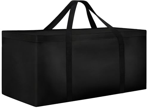 Dokon Sac de Rangement pour Coussin de Jardin lmperméable Sac Rangement Sapin de Noel Anti-UV Tissu Oxford Robuste Housse de Rangement Coussin Exterieur (175x55x75cm) - Noir