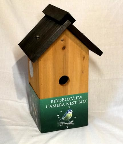 Birdboxview Cedar Wood Camera Ready Nestbox for Small Garden Birds. Install your own mini camera. Ideal for birdwatcher nature project.
