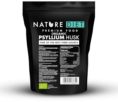 Nature Diet Bucce di Psillio BIO | 900 g | 95% Purezza | Alto Contenuto di Fibre | Vegano & Senza Glutine | Certificato Biologico UE | di Nature Diet