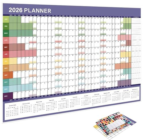 2026 kalender | storformat 74 x 51 cm för kontor och, månadskalender, väggkalender, organisation för, sport, resor, fester och födelsedagar