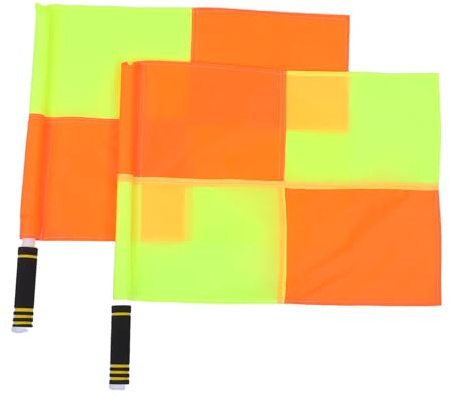 SUPVOX 2pièces Lot De Drapeaux De Signalisation Pour Arbitre De Football Et Juge De Ligne De Volley-ball Poignée Mousse Anti-transpiration Couleurs Éclatantes Légers Et Pratiques Pour